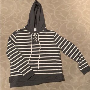 Cabi grey stripped sweatshirt